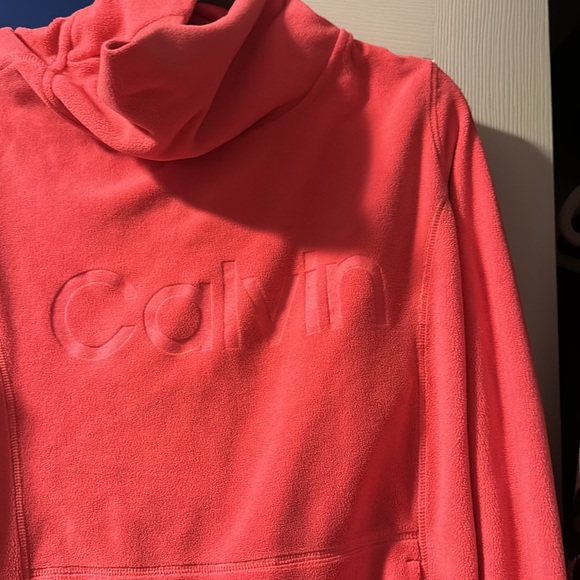 Calvin Klein performance neon pink cowl neck hoodi/sweatshirt fleece. - Picture 2 of 2
